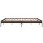 Estructura cama madera ingeniería metal marrón roble 150x200 cm de vidaXL, Camas y somieres - Ref: Foro24-845015, Precio: 111...