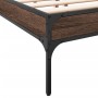 Oak brown metal engineered wood bed frame 150x200 cm by vidaXL, Beds and slatted bases - Ref: Foro24-845015, Price: 112,89 €,...