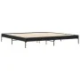 Engineered wood and black metal bed frame 200x200cm by vidaXL, Beds and slatted bases - Ref: Foro24-844996, Price: 98,82 €, D...