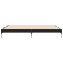 Estructura de cama madera de ingeniería y metal negro 200x200cm de vidaXL, Camas y somieres - Ref: Foro24-844996, Precio: 99,...
