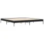 Engineered wood and black metal bed frame 200x200cm by vidaXL, Beds and slatted bases - Ref: Foro24-844996, Price: 98,82 €, D...