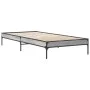 Estructura cama madera ingeniería metal gris Sonoma 100x200 cm de vidaXL, Camas y somieres - Ref: Foro24-845029, Precio: 57,6...