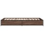 Estructura cama madera ingeniería metal marrón roble 100x200 cm de vidaXL, Camas y somieres - Ref: Foro24-845110, Precio: 73,...