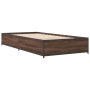 Estructura cama madera ingeniería metal marrón roble 100x200 cm de vidaXL, Camas y somieres - Ref: Foro24-845110, Precio: 73,...