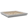 Sonoma gray wood bed frame with LED lights 200x200 cm by vidaXL, Beds and slatted bases - Ref: Foro24-3281075, Price: 207,13 ...