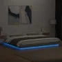 Bettgestell aus grauem Sonoma-Holz mit LED-Leuchten, 200 x 200 cm von vidaXL, Betten und Lattenroste - Ref: Foro24-3281075, P...