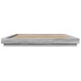 Sonoma gray wood bed frame with LED lights 200x200 cm by vidaXL, Beds and slatted bases - Ref: Foro24-3281075, Price: 207,13 ...