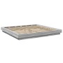 Sonoma gray wood bed frame with LED lights 200x200 cm by vidaXL, Beds and slatted bases - Ref: Foro24-3281075, Price: 207,13 ...