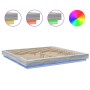 Sonoma gray wood bed frame with LED lights 200x200 cm by vidaXL, Beds and slatted bases - Ref: Foro24-3281075, Price: 207,13 ...