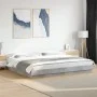 Bed frame with LED lights concrete gray wood 180x200 cm by vidaXL, Beds and slatted bases - Ref: Foro24-3281080, Price: 199,6...