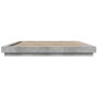 Bed frame with LED lights concrete gray wood 180x200 cm by vidaXL, Beds and slatted bases - Ref: Foro24-3281080, Price: 202,1...