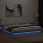 Sonoma gray wood bed frame with LED lights 180x200 cm by vidaXL, Beds and slatted bases - Ref: Foro24-3281082, Price: 199,52 ...