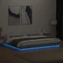 Sonoma gray wood bed frame with LED lights 180x200 cm by vidaXL, Beds and slatted bases - Ref: Foro24-3281082, Price: 197,10 ...