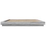Sonoma gray wood bed frame with LED lights 180x200 cm by vidaXL, Beds and slatted bases - Ref: Foro24-3281082, Price: 199,52 ...