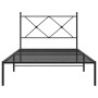 Bed frame with black metal headboard 107x203 cm by vidaXL, Beds and slatted bases - Ref: Foro24-376498, Price: 79,01 €, Disco...