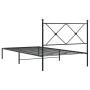 Bed frame with black metal headboard 107x203 cm by vidaXL, Beds and slatted bases - Ref: Foro24-376498, Price: 79,01 €, Disco...