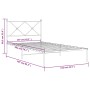 Bed frame with black metal headboard 107x203 cm by vidaXL, Beds and slatted bases - Ref: Foro24-376498, Price: 79,01 €, Disco...