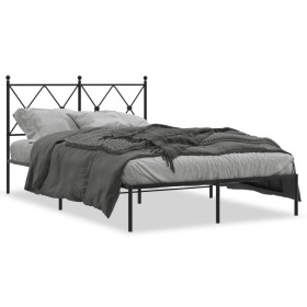 Bettgestell mit schwarzem Metallkopfteil 120x200 cm von vidaXL, Betten und Lattenroste - Ref: Foro24-376500, Preis: 90,48 €, ...