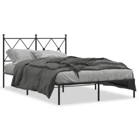 Bettgestell mit schwarzem Metallkopfteil 120x200 cm von vidaXL, Betten und Lattenroste - Ref: Foro24-376500, Preis: 89,32 €, ...