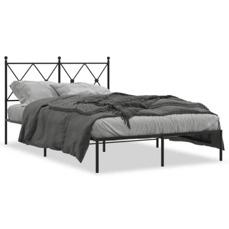 Bettgestell mit schwarzem Metallkopfteil 120x200 cm von vidaXL, Betten und Lattenroste - Ref: Foro24-376500, Preis: 89,32 €, ...