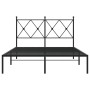 Bettgestell mit schwarzem Metallkopfteil 120x200 cm von vidaXL, Betten und Lattenroste - Ref: Foro24-376500, Preis: 90,48 €, ...