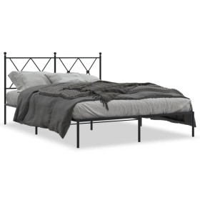 Bettgestell mit schwarzem Metallkopfteil 140x190 cm von vidaXL, Betten und Lattenroste - Ref: Foro24-376502, Preis: 111,70 €,...