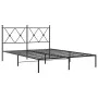 Estructura de cama con cabecero metal negro 140x190 cm de vidaXL, Camas y somieres - Ref: Foro24-376502, Precio: 109,90 €, De...