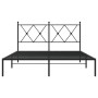 Bettgestell mit schwarzem Metallkopfteil 140x190 cm von vidaXL, Betten und Lattenroste - Ref: Foro24-376502, Preis: 111,70 €,...