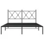 Estructura de cama con cabecero metal negro 140x190 cm de vidaXL, Camas y somieres - Ref: Foro24-376502, Precio: 109,90 €, De...