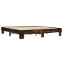 Engineered wood bed frame metal smoked oak 180x200cm by vidaXL, Beds and slatted bases - Ref: Foro24-3280224, Price: 127,68 €...