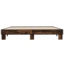 Bettgestell aus Holzwerkstoff, Metall, geräucherte Eiche, 180 x 200 cm von vidaXL, Betten und Lattenroste - Ref: Foro24-32802...