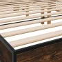 Engineered wood bed frame metal smoked oak 180x200cm by vidaXL, Beds and slatted bases - Ref: Foro24-3280224, Price: 127,68 €...