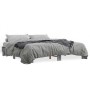 Estructura cama madera ingeniería metal gris Sonoma 160x200 cm de vidaXL, Camas y somieres - Ref: Foro24-3280230, Precio: 128...