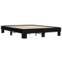 Engineered wood and black metal bed frame 150x200cm by vidaXL, Beds and slatted bases - Ref: Foro24-3280232, Price: 124,76 €,...