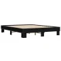 Engineered wood and black metal bed frame 150x200cm by vidaXL, Beds and slatted bases - Ref: Foro24-3280232, Price: 124,76 €,...