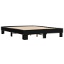 Engineered wood and black metal bed frame 150x200cm by vidaXL, Beds and slatted bases - Ref: Foro24-3280232, Price: 126,32 €,...