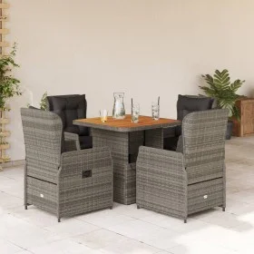 5-piece garden dining set with gray synthetic rattan cushions by vidaXL, Garden sets - Ref: Foro24-3262769, Price: 659,57 €, ...