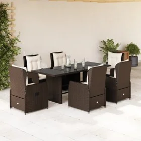 7-piece garden dining set with brown synthetic rattan cushions by vidaXL, Garden sets - Ref: Foro24-3262781, Price: 826,58 €,...