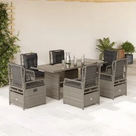 Garden dining set 7 pieces and light gray synthetic rattan cushions by vidaXL, Garden sets - Ref: Foro24-3262940, Price: 731,...