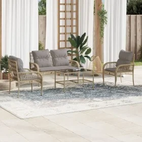 Garden sofa set with cushions 4 pieces beige synthetic rattan by vidaXL, Garden sets - Ref: Foro24-368731, Price: 356,35 €, D...