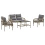 Garden sofa set with cushions 4 pieces beige synthetic rattan by vidaXL, Garden sets - Ref: Foro24-368731, Price: 252,61 €, D...