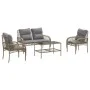 Gartensofa-Set mit Kissen, 4-teilig, beiges synthetisches Rattan von vidaXL, Gartensets - Ref: Foro24-368731, Preis: 356,30 €...