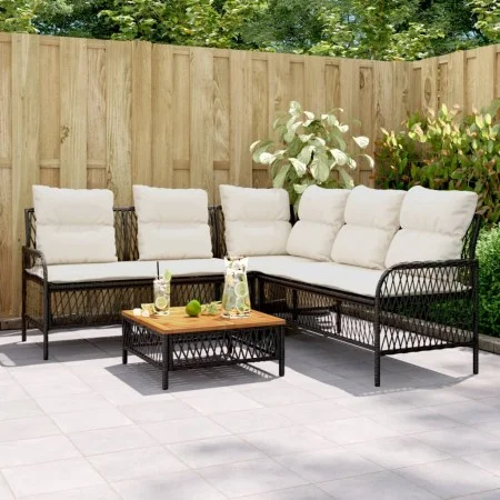 2-piece garden sofa set and black synthetic rattan cushions by vidaXL, Garden sets - Ref: Foro24-368733, Price: 380,68 €, Dis...