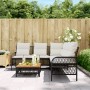 2-teilige Gartensofagarnitur und schwarze synthetische Rattankissen von vidaXL, Gartensets - Ref: Foro24-368733, Preis: 315,7...