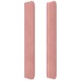 Cabecero con orejas de terciopelo rosa 203x16x118/128 cm