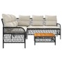 2-teilige Gartensofagarnitur und schwarze synthetische Rattankissen von vidaXL, Gartensets - Ref: Foro24-368733, Preis: 315,7...