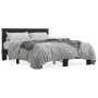 Engineered wood and black metal bed frame 135x190cm by vidaXL, Beds and slatted bases - Ref: Foro24-3280207, Price: 143,45 €,...