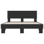 Engineered wood and black metal bed frame 135x190cm by vidaXL, Beds and slatted bases - Ref: Foro24-3280207, Price: 145,22 €,...