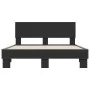 Engineered wood and black metal bed frame 135x190cm by vidaXL, Beds and slatted bases - Ref: Foro24-3280207, Price: 143,45 €,...