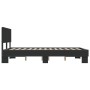 Engineered wood and black metal bed frame 135x190cm by vidaXL, Beds and slatted bases - Ref: Foro24-3280207, Price: 145,22 €,...